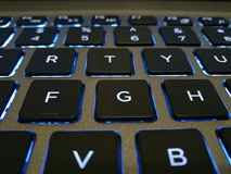 responsive icons suggested by a backlit keyboard on a desk